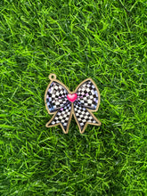 Load image into Gallery viewer, Chekered Bow Acrylic Blank & Decal Set Collection