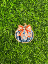 Load image into Gallery viewer, Orange & Blue Floral Thankful Pumpkin & Orange Floral Bow Acrylic Blank & Decal Set Collection