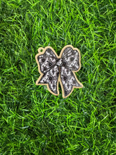 Load image into Gallery viewer, Black Lace Bow Acrylic Blank & Decal Set