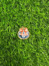 Load image into Gallery viewer, Orange & Blue Floral Thankful Pumpkin & Orange Floral Bow Acrylic Blank & Decal Set Collection