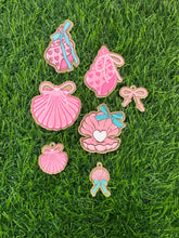 Load image into Gallery viewer, Pink Summer Shells Acrylic Blank & Decal Set