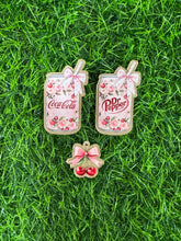 Load image into Gallery viewer, Pink Floral Drink Acrylic Blank & Decal Set