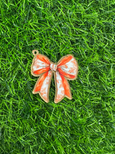 Load image into Gallery viewer, Orange & Blue Floral Thankful Pumpkin & Orange Floral Bow Acrylic Blank & Decal Set Collection