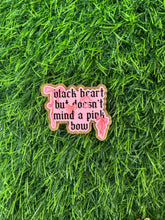 Load image into Gallery viewer, Black Heart Pink Bow Collection Acrylic Blank & Decal Set