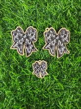 Load image into Gallery viewer, Black Lace Bow Acrylic Blank & Decal Set