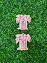 Load image into Gallery viewer, Palm Tree With Pink Bow Acrylic Blank & Decal Set