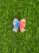 Load image into Gallery viewer, Red White & Blue Bow Acrylic Blank & Decal Set Collection