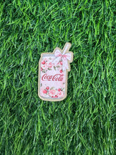 Load image into Gallery viewer, Pink Floral Drink Acrylic Blank & Decal Set