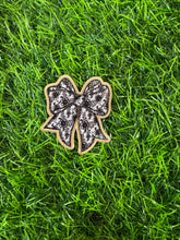 Load image into Gallery viewer, Black Lace Bow Acrylic Blank & Decal Set