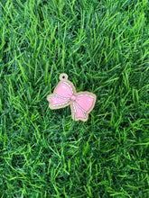 Load image into Gallery viewer, Pink Checkered Apple Keychain Acrylic Blank & Decal Set Collection