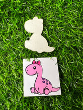 Load image into Gallery viewer, Baby Dino Pink Acrylic Blank & Decal Set