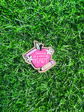 Load image into Gallery viewer, Teaching is a work of HEART Acrylic Blank & Decal Set