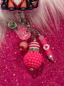 Bougie Pink Highland Cow Retractable Badge Reel