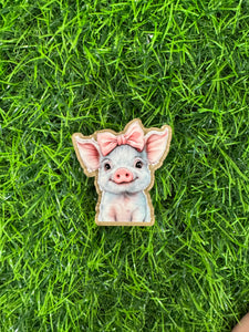 Cute Pig With Bow Acrylic Blank & Decal Set