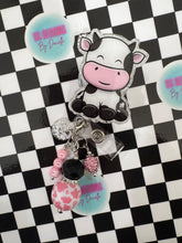 Load image into Gallery viewer, Cute Cow Bow Retractable Badge Reel
