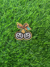 Load image into Gallery viewer, Pumpkin Lace Cherries With Bow 
Acrylic Blank &amp; Decal Set
