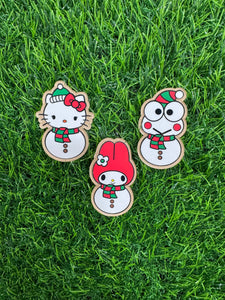 Snowman Cat Character & Friends Acrylic Blank & Decal Set