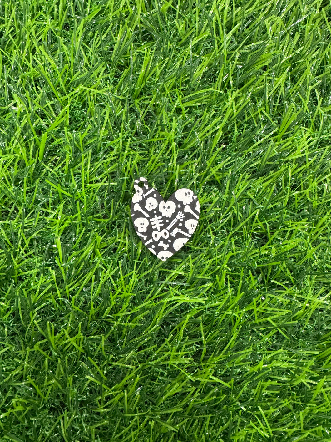Skeleton Heart Charm Acrylic Blank