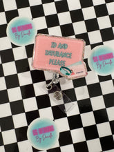 Load image into Gallery viewer, ID And Insurance Please Retractable Badge Reel

