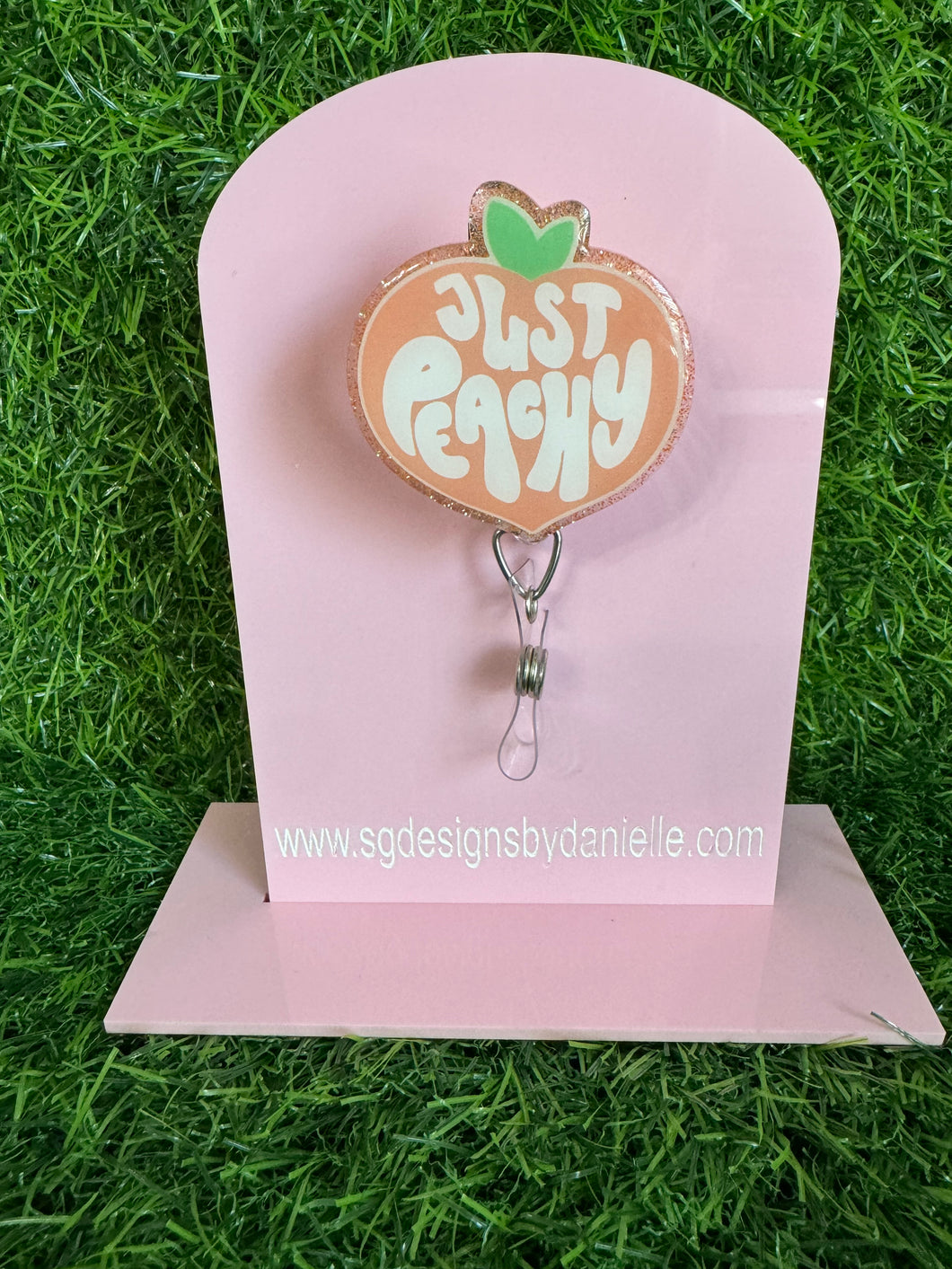 Just Peachy Retractable Badge Reel