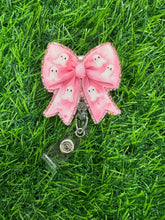 Load image into Gallery viewer, Pink Ghost Bow Retractable Badge Reel
