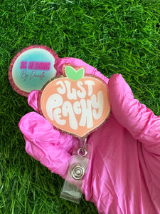 Just Peachy Retractable Badge Reel