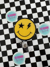 Load image into Gallery viewer, Lightning Bolt Smile Retractable Badge Reel
