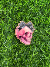 Load image into Gallery viewer, Black Silk Bow &amp; Pink Skull Acrylic Blank &amp; Decal Set Collection
