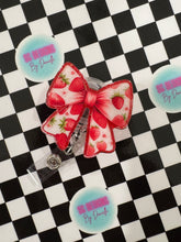 Load image into Gallery viewer, Strawberry Bow Retractable Badge Reel
