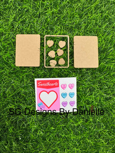 Heart Candy Shaker Acrylic Blank & Decal Set