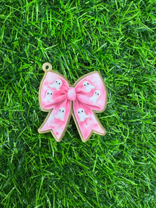 Pink Ghost Bow & Skull With Pink Ghost Bow Acrylic Blank & Decal Set Collection