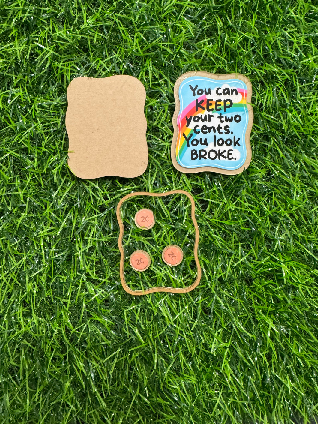 Two Cents Shaker Acrylic Blank & Decal Set