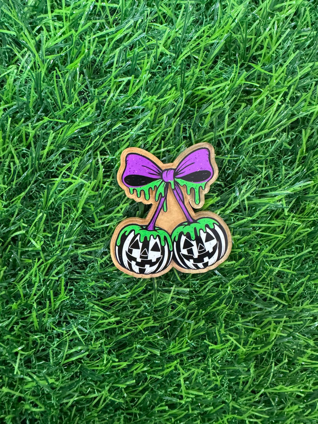 Striped Pumpkin Cherries With Purple Bow
Acrylic Blank & Decal Set