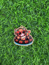 Load image into Gallery viewer, Halloween Highland Cow Pumpkin Float Acrylic Blank &amp; Decal Set
