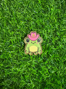 Cowgirl Frog Acrylic Blank & Decal Set