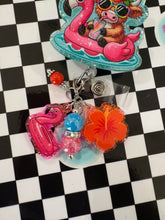 Load image into Gallery viewer, Highland Cow Flamingo Pool Float Summer Retractable Badge Reel
