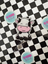 Load image into Gallery viewer, Cute Cow Bow Retractable Badge Reel
