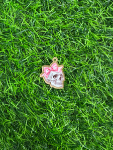 Pink Ghost Bow & Skull With Pink Ghost Bow Acrylic Blank & Decal Set Collection