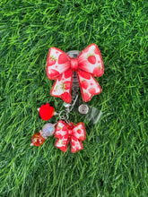 Load image into Gallery viewer, Strawberry Bow Retractable Badge Reel

