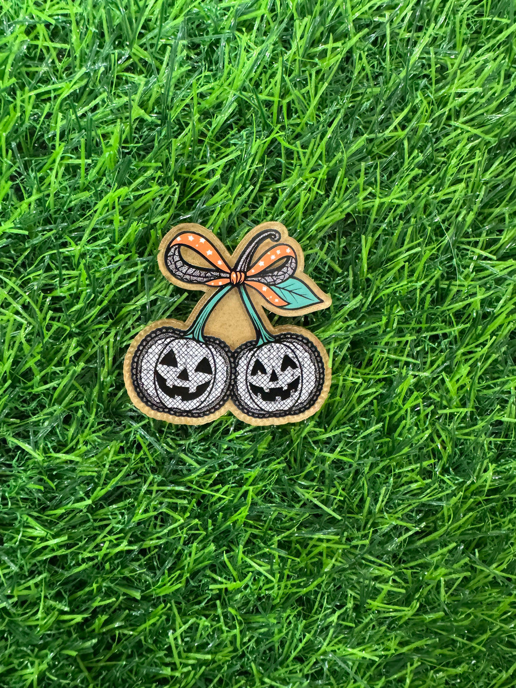 Pumpkin Lace Cherries With Bow 
Acrylic Blank & Decal Set