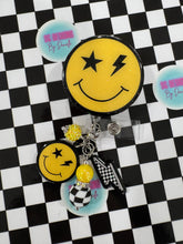 Load image into Gallery viewer, Lightning Bolt Smile Retractable Badge Reel
