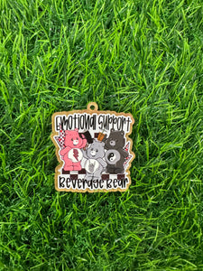 Emotional Support Beverage Bear Acrylic Blank & Decal Set