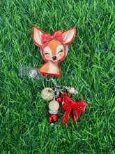 Load image into Gallery viewer, Christmas Fawn Retractable Badge Reel
