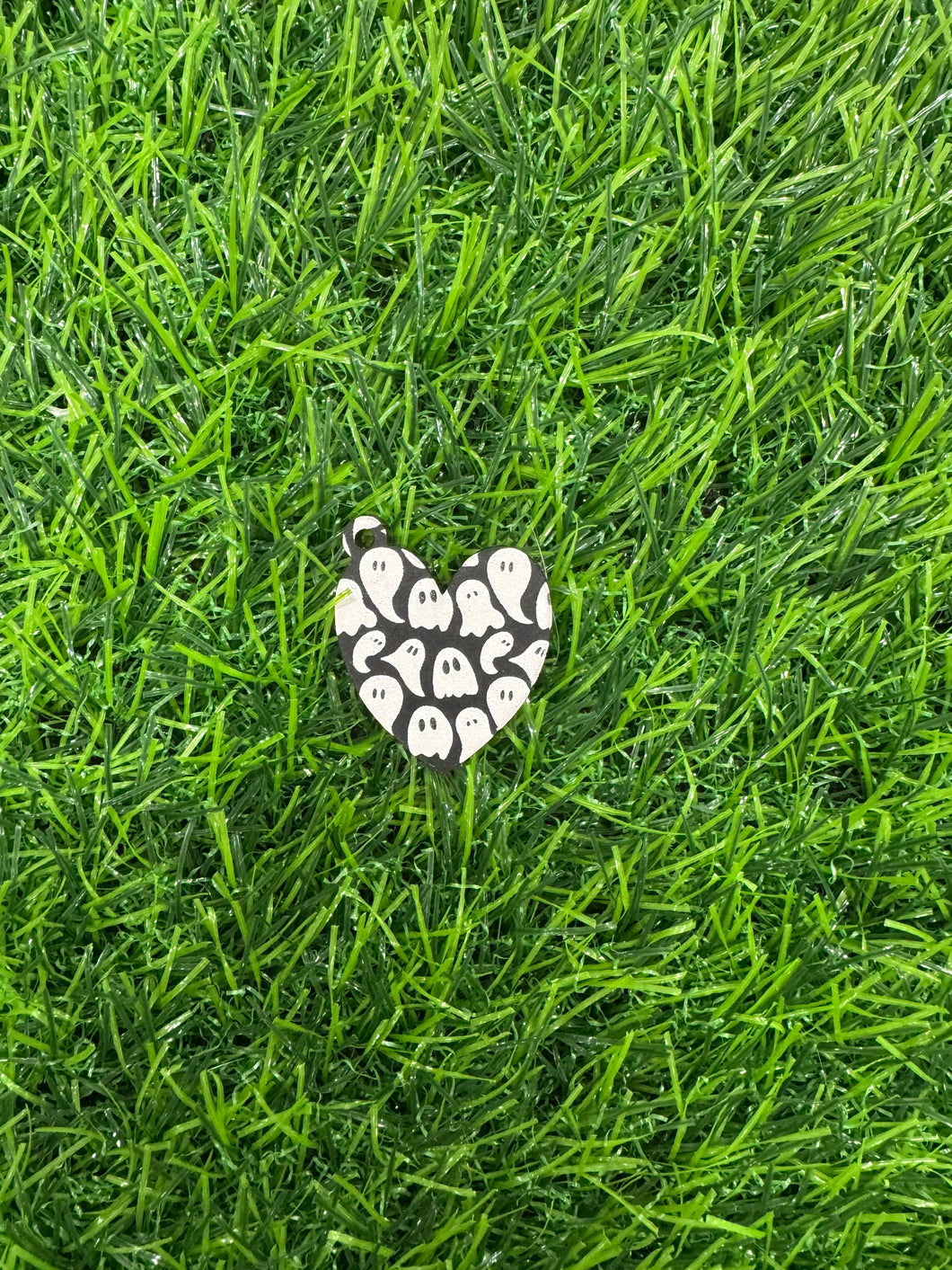 Ghost Heart Charm Acrylic Blank