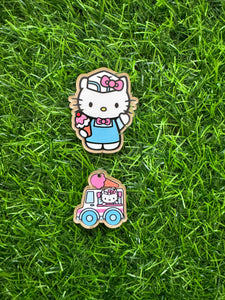 Ice Cream Cat Character Acrylic Blank & Decal Set
