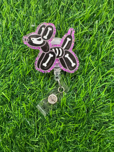 Balloon Dog Skeleton Retractable Badge Reel