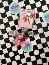Load image into Gallery viewer, Love Rose Scrub Top Retractable Badge Reel
