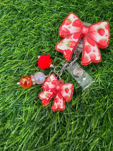 Load image into Gallery viewer, Strawberry Bow Retractable Badge Reel
