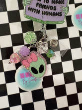 Load image into Gallery viewer, Friends With Humans Retractable Badge Reel
