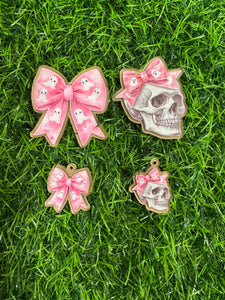 Pink Ghost Bow & Skull With Pink Ghost Bow Acrylic Blank & Decal Set Collection